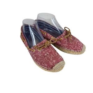 Sperry Topsider Katama Whale Print Slip on Espadrille Flats Women's Size  8